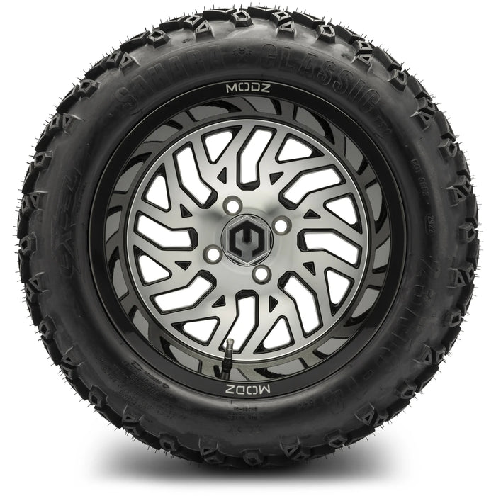 MODZ 14" Carnage Machined Black Wheels & Off-Road Tires Combo