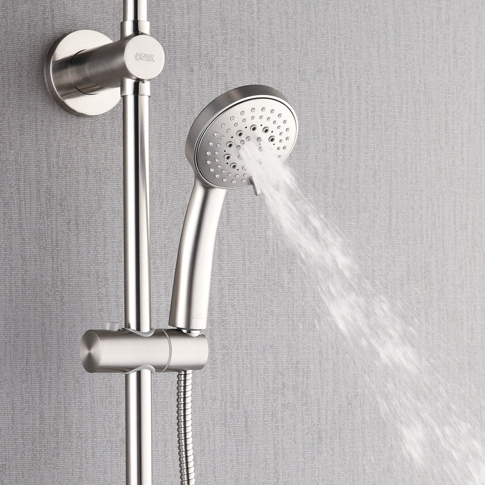 Forno AcquaSPA System with 9" Rainfall Shower Head, 5-in-1 Handheld Shower and 3 Function Adjustable Body Jet in Brushed Nickel