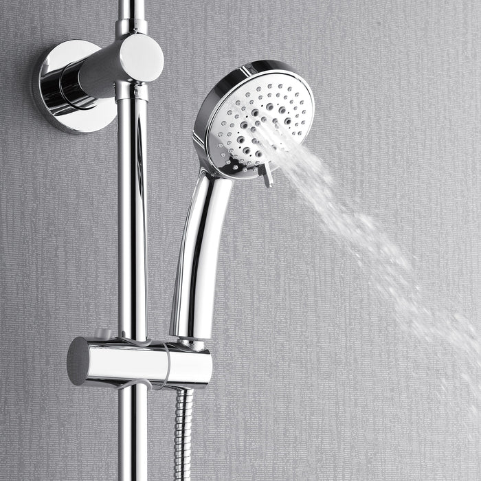 Forno AcquaSPA System with 9" Rainfall Shower Head, 5-in-1 Handheld Shower and 3 Function Adjustable Body Jet in Polished Chrome
