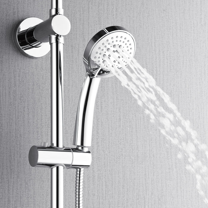 Forno AcquaSPA System with 9" Rainfall Shower Head, 5-in-1 Handheld Shower and 3 Function Adjustable Body Jet in Polished Chrome
