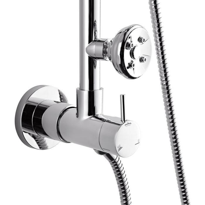 Forno AcquaSPA System with 9" Rainfall Shower Head, 5-in-1 Handheld Shower and 3 Function Adjustable Body Jet in Polished Chrome