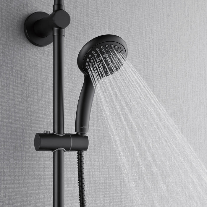 Forno AcquaSPA System with 8" 6 Function Rainfall Shower Head, 5-in-1 Handheld Shower and 3 Function Adjustable Body Jet in Matte Black