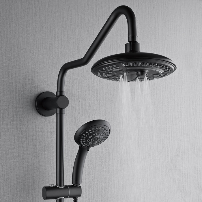Forno AcquaSPA System with 8" 6 Function Rainfall Shower Head, 5-in-1 Handheld Shower and 3 Function Adjustable Body Jet in Matte Black