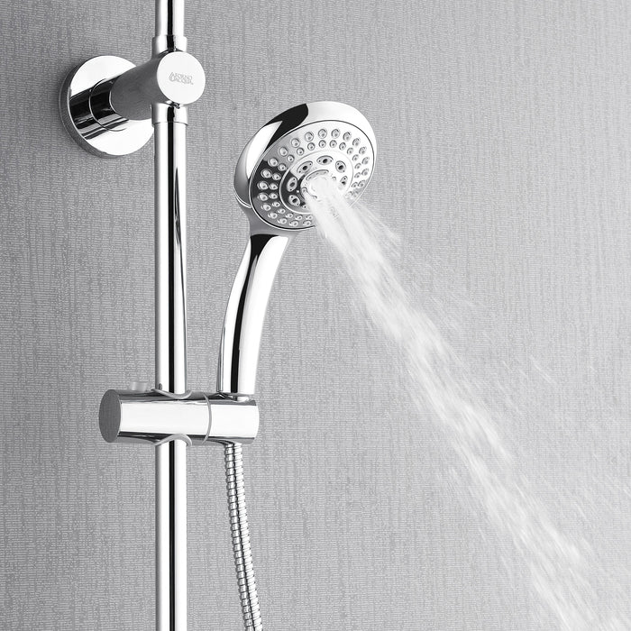 Forno AcquaSPA System with 8" 6 Function Rainfall Shower Head, 5-in-1 Handheld Shower and 3 Function Adjustable Body Jet in Polished Chrome
