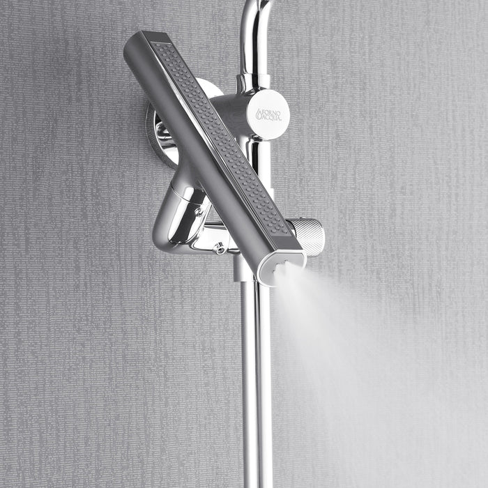 Forno AcquaFALL Shower System with 9" Rainfall Shower Head, 5-in-1 Handheld Shower and 3 Function Body Jet in Polished Chrome