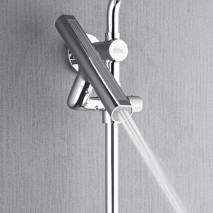 Forno AcquaFALL Shower System with 9" Rainfall Shower Head, 5-in-1 Handheld Shower and 3 Function Body Jet in Polished Chrome