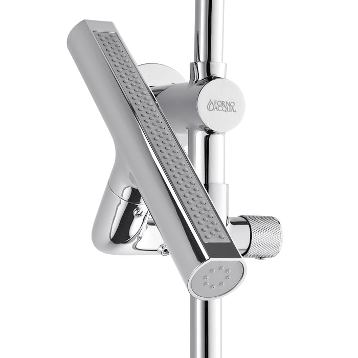 Forno AcquaFALL Shower System with 9" Rainfall Shower Head, 5-in-1 Handheld Shower and 3 Function Body Jet in Polished Chrome