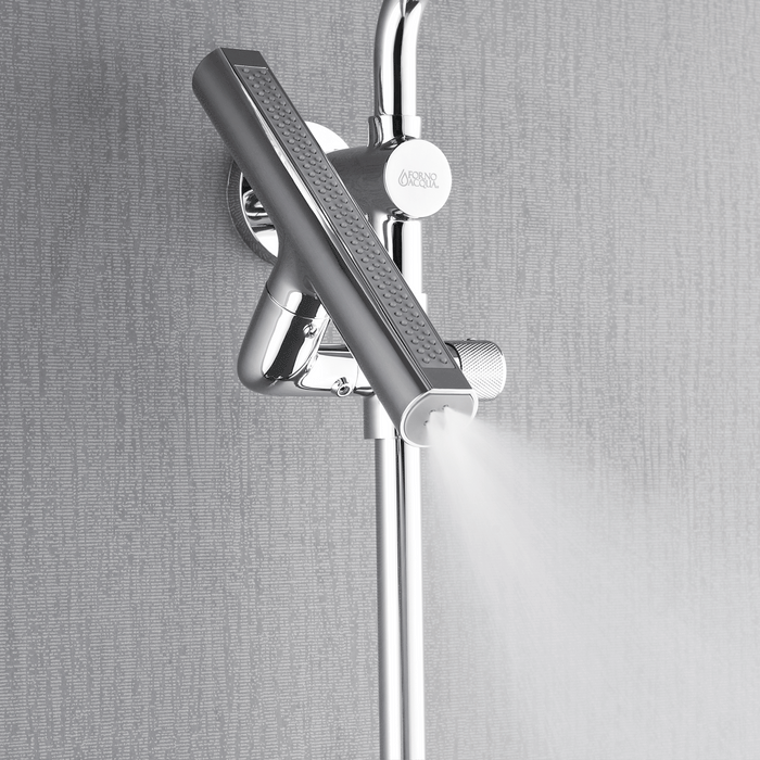 Forno AcquaFALL Shower System with 9" Rainfall Shower Head, 5-in-1 Handheld Shower and 3 Function Body Jet in Polished Chrome