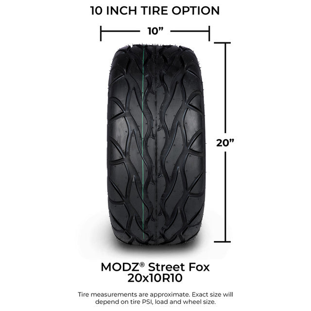 MODZ 10' Medusa Machined Black - LowPro Tire and Wheel Combo