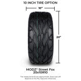 MODZ® 10" Steel D-Window Glossy Black Wheels & Street Tires Combo