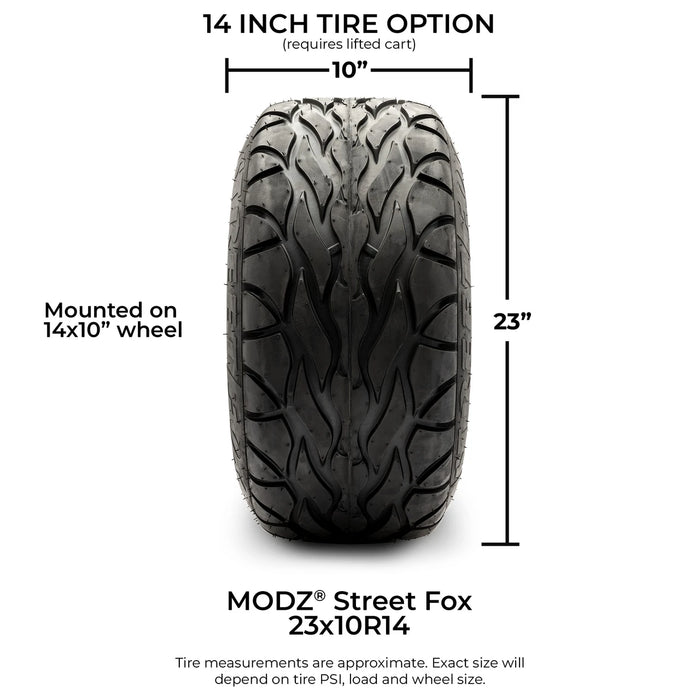 MODZ 14" Assassin Brushed Gunmetal with Ball Mill Wheels & Street Tires Combo