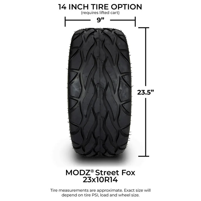 MODZ 14" Chaos Chrome - Lifted Tires and Wheels Combo