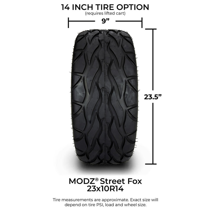 MODZ® 14" Mayhem Chrome Wheels & Street Tires Combo
