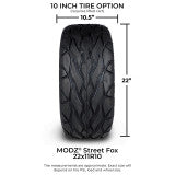MODZ® 10" Steel D-Window Glossy Black Wheels & Street Tires Combo