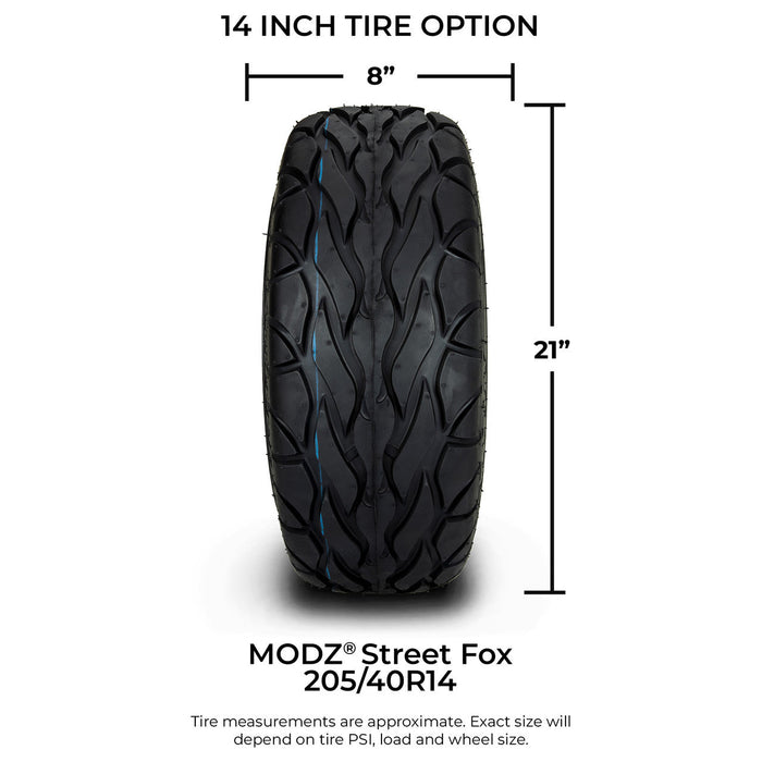 MODZ® 14" Chaos Chrome Wheels & Street Tires Combo