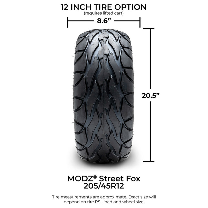 MODZ® 12" Matrix Machined Matte Black Wheels & Street Tires Combo