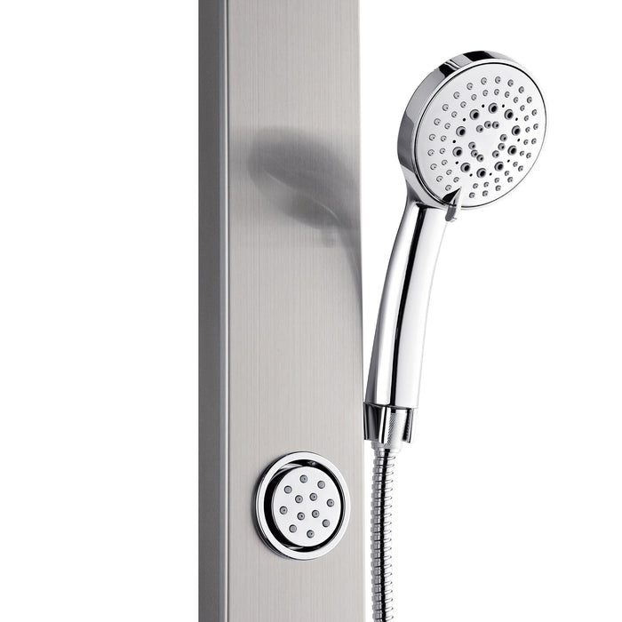 Forno AcquaSPA Shower Panel with 9" Rain Shower Head in Stainless Steel, 5-Function Handheld, 3 Body Jets - 1.8 or 2.5 GPM (SL31BC-8)