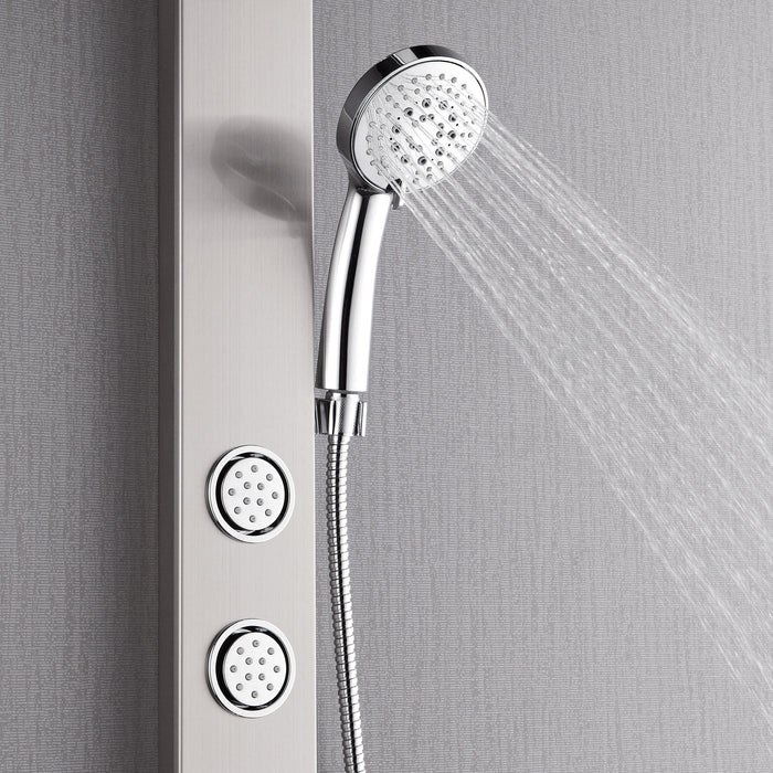 Forno AcquaSPA Shower Panel with 9" Rain Shower Head in Stainless Steel, 5-Function Handheld, 3 Body Jets - 1.8 or 2.5 GPM (SL31BC-8)