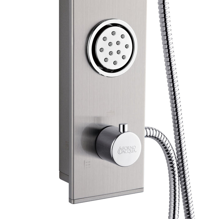 Forno AcquaSPA Shower Panel with 9" Rain Shower Head in Stainless Steel, 5-Function Handheld, 3 Body Jets - 1.8 or 2.5 GPM (SL31BC-8)