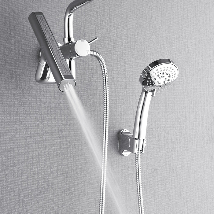 Forno AcquaFALL Mini Spa System with 9" Rainfall Shower Head, 5-in-1 Handheld Shower and 3 Function Body Jet in Polished Chrome