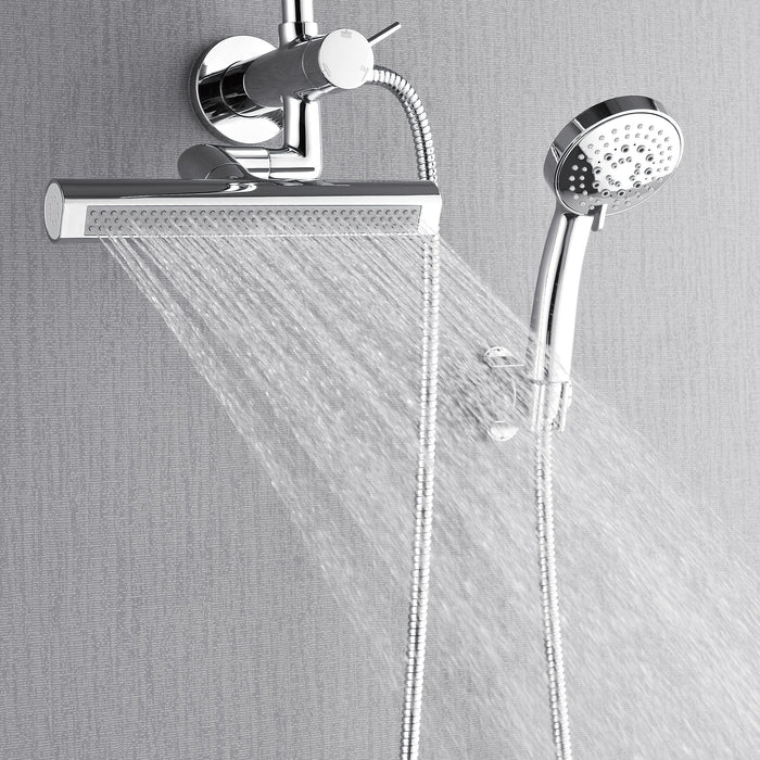 Forno AcquaFALL Mini Spa System with 9" Rainfall Shower Head, 5-in-1 Handheld Shower and 3 Function Body Jet in Polished Chrome