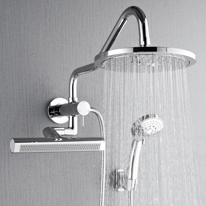 Forno AcquaFALL Mini Spa System with 9" Rainfall Shower Head, 5-in-1 Handheld Shower and 3 Function Body Jet in Polished Chrome