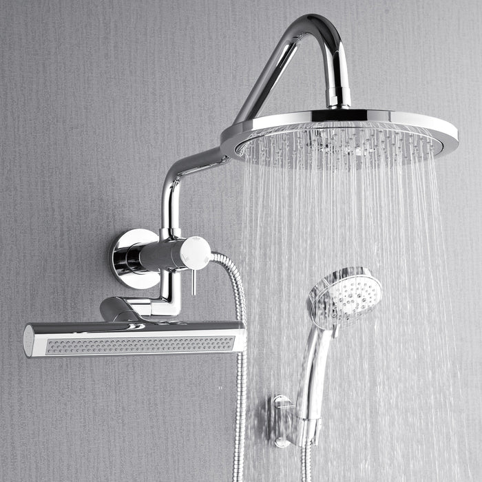 Forno AcquaFALL Mini Spa System with 9" Rainfall Shower Head, 5-in-1 Handheld Shower and 3 Function Body Jet in Polished Chrome