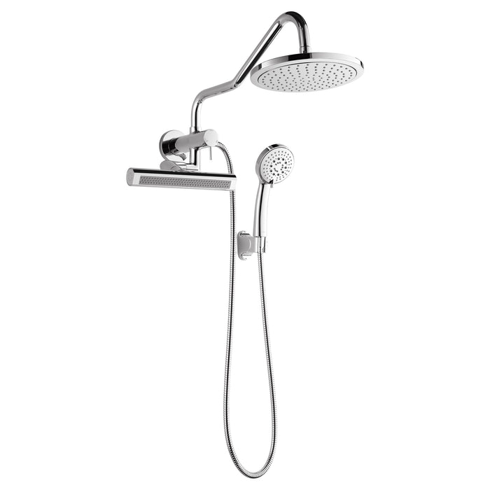 Forno AcquaFALL Mini Spa System with 9" Rainfall Shower Head, 5-in-1 Handheld Shower and 3 Function Body Jet in Polished Chrome