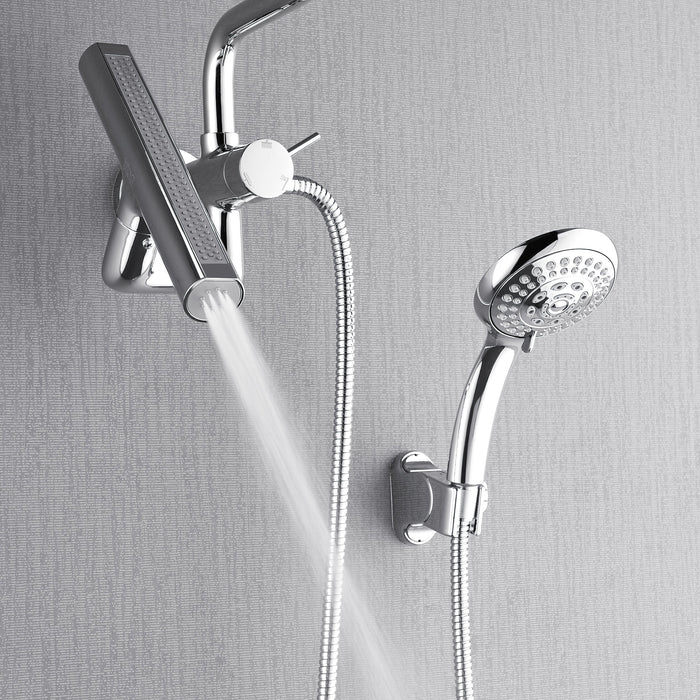 Forno AcquaFALL Mini Spa System with 8" 6 Function Rainfall Shower Head, 5-in-1 Handheld Shower and 3 Function Body Jet in Polished Chrome