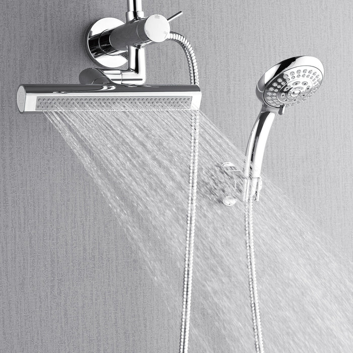 Forno AcquaFALL Mini Spa System with 8" 6 Function Rainfall Shower Head, 5-in-1 Handheld Shower and 3 Function Body Jet in Polished Chrome