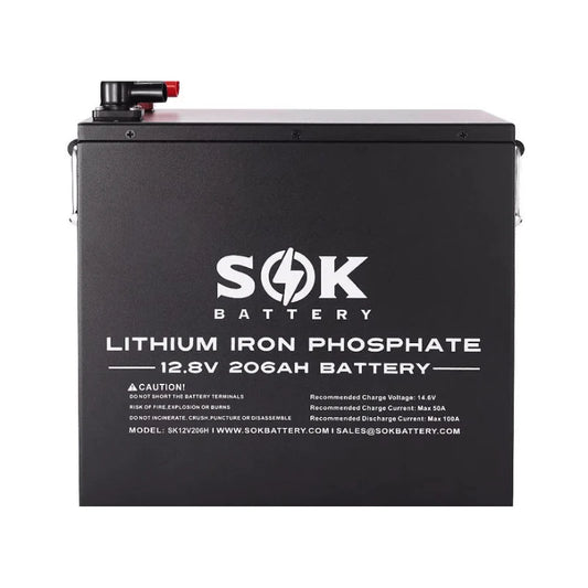 SOK Battery 12V [206Ah-H] 12V LiFePO4 Battery Bluetooth & Built-in heater | SK12V206H & SK12V206P