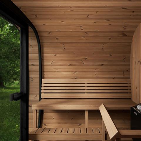 SaunaLife Model CL7G Cube-Series Outdoor Home Sauna Kit, Up to 6 Persons