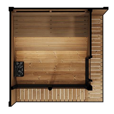 SaunaLife GL6 Outdoor Sauna Kit - Garden Luxury-Series Outdoor DIY Sauna Kit, Thermo-Spruce, up to 6 Persons