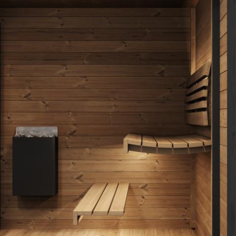 SaunaLife GL6 Outdoor Sauna Kit - Garden Luxury-Series Outdoor DIY Sauna Kit, Thermo-Spruce, up to 6 Persons