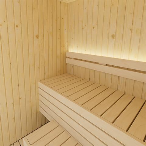 SaunaLife Model X2 XPERIENCE Series Indoor Sauna DIY Kit w/LED Light System, 1-2-Person, Spruce, 60" x 60" x 80"