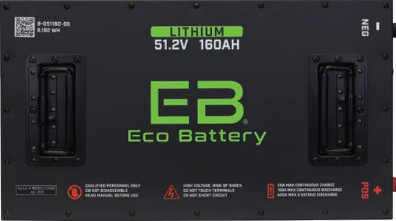 Eco Battery 51V 160Ah LiFePO4 Lithium Bundle Kit with Charger & 12V Converter