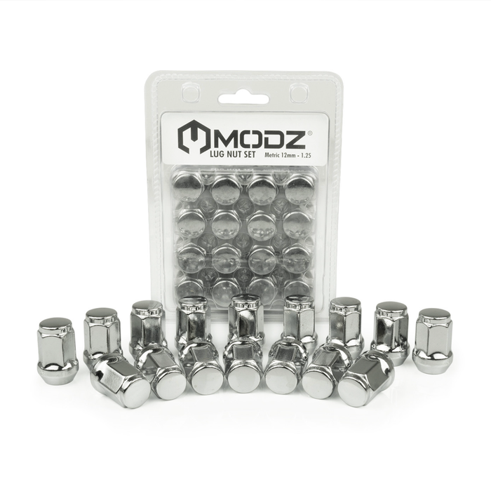 MODZ 16-Pack  Chrome Golf Cart Lug Nuts (Metric) for Yamaha, Evolution and Denago