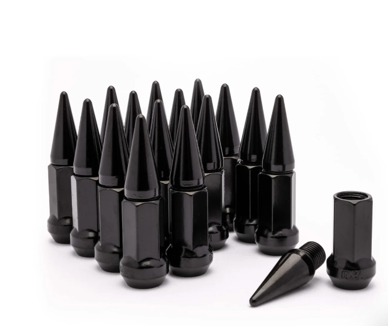 MODZ 16-Pack Black/Chrome SPIKED Golf Cart Lug Nuts - Standard/Metric Options