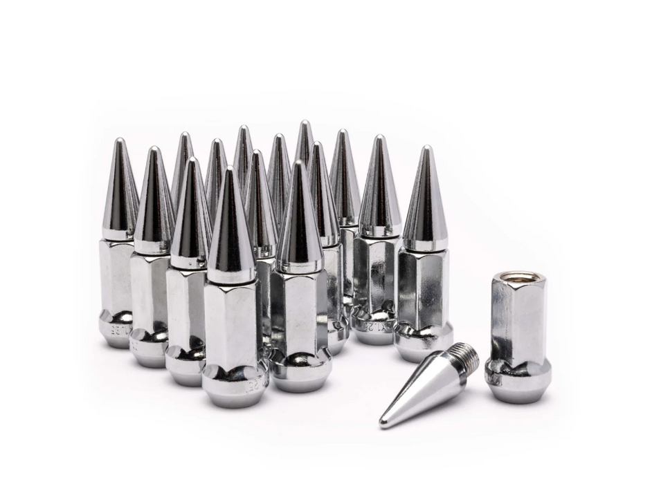 MODZ 16-Pack Black/Chrome SPIKED Golf Cart Lug Nuts - Standard/Metric Options