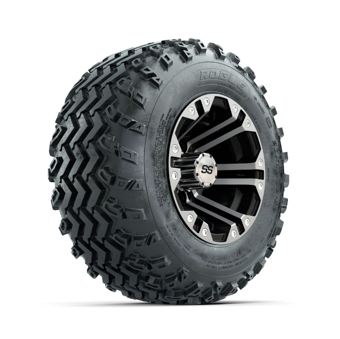 GTW Specter Machined/Black 10 in Wheels with 20x10.00-10 Rogue All Terrain Tires - Full Set