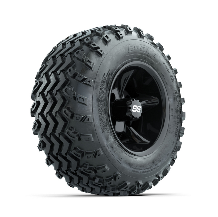 GTW Godfather Black 10 in Wheels with 20x10.00-10 Rogue All Terrain Tires - Full Set