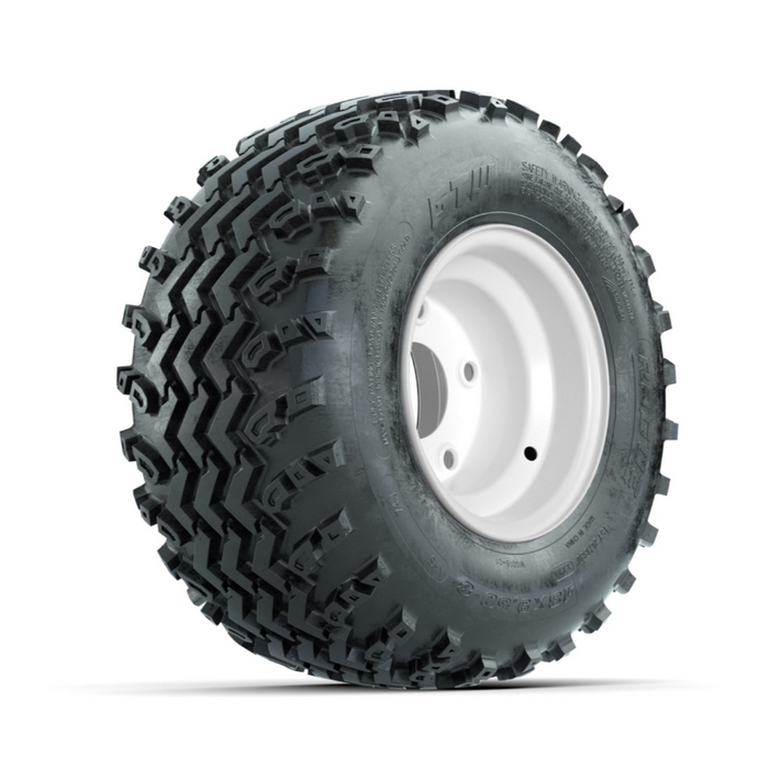 GTW Steel White Centered 5-Hole 8 in Wheels with 18x9.50-8 Rogue All Terrain Tires - Full Set