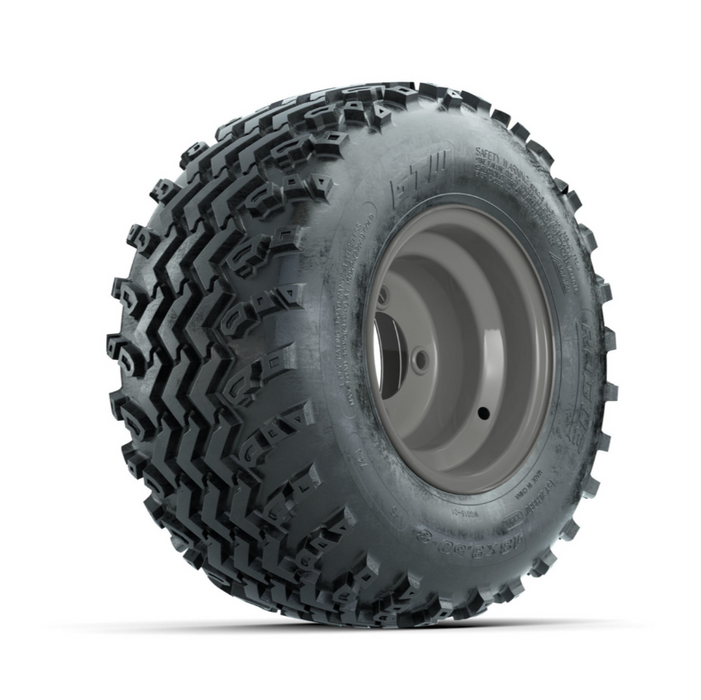 GTW Steel Club Car Grey Centered 8 in Wheels with 18x9.50-8 Rogue All Terrain Tires - Full Set