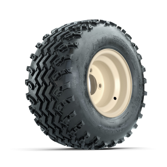 GTW Steel Yamaha Ivory Centered 8 in Wheels with 18x9.50-8 Rogue All Terrain Tires - Full Set