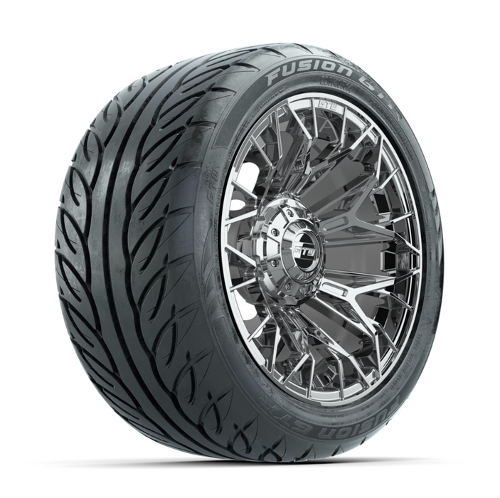 GTW Stellar Chrome 14 in Wheels with 225/40-R14 Fusion GTR Street Tires - Full Set