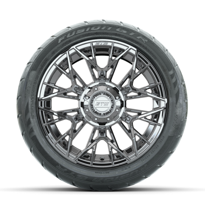GTW Stellar Chrome 14 in Wheels with 225/40-R14 Fusion GTR Street Tires - Full Set