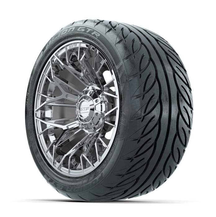 GTW Stellar Chrome 14 in Wheels with 225/40-R14 Fusion GTR Street Tires - Full Set