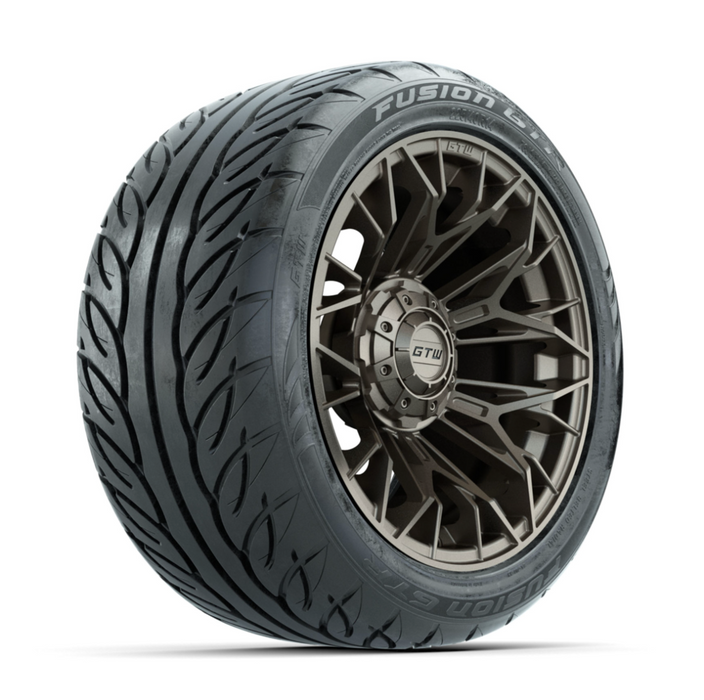 GTW Stellar Matte Bronze 14 in Wheels with 225/40-R14 Fusion GTR Street Tires - Full Set