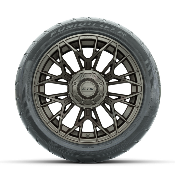GTW Stellar Matte Bronze 14 in Wheels with 225/40-R14 Fusion GTR Street Tires - Full Set