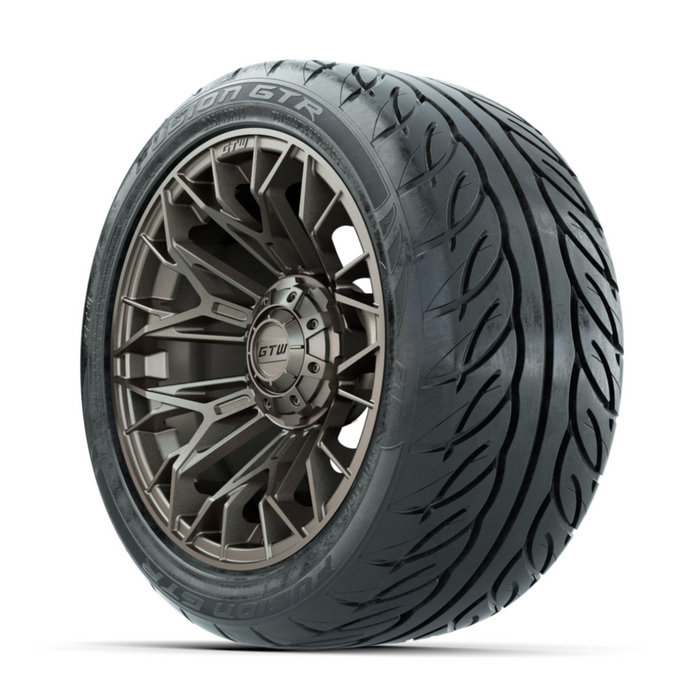 GTW Stellar Matte Bronze 14 in Wheels with 225/40-R14 Fusion GTR Street Tires - Full Set